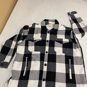 Lucky Brand black/White  plaid flannel shirt jacket Men X Large. SKU155